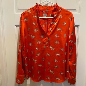 Orange Animal Print Blouse